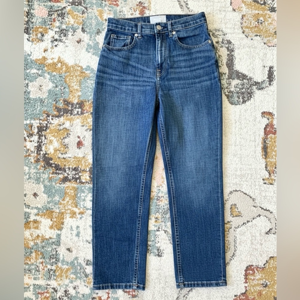 Everlane The Cheeky Jean High Rise Straight Leg Medium Blue Wash 27 Crop Ankle